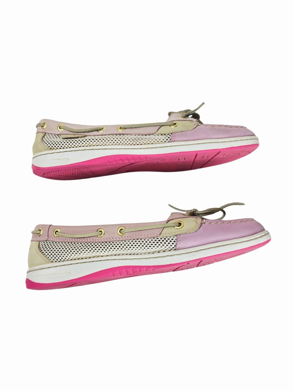 Sperry Saltwater Two-Tone Pink Leather Boat Shoes - Picture 6 of 12